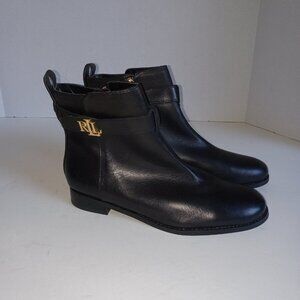 New WOB Ralph Lauren Bonne Deep Saddle Boots | Black | Size 8B | Luxe & Timeless